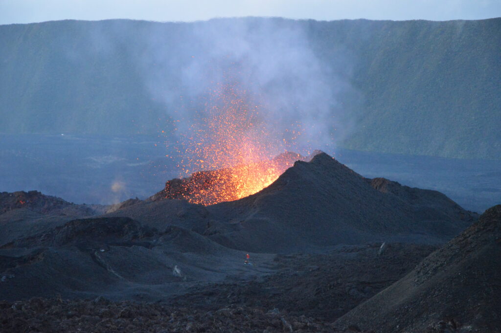 An eruptive vent at Piton de la Fournaise volcano.