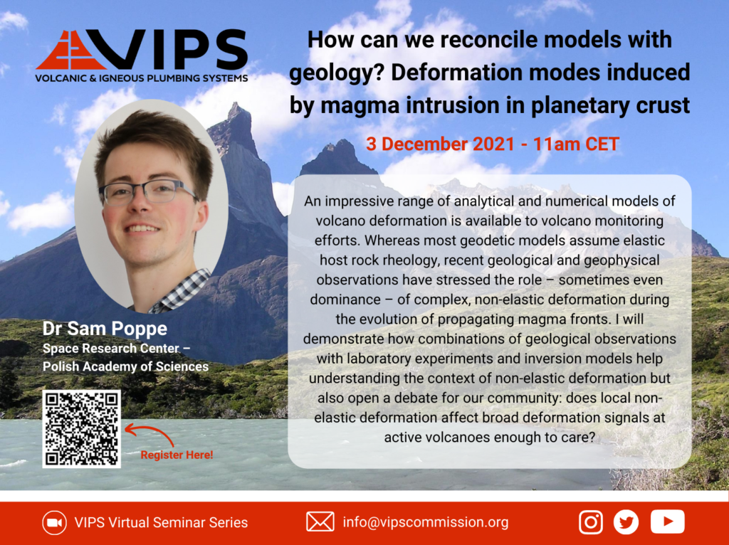 A flyer advertising Dr Sam Poppe's virtual seminar. This includes the talk's title and abstract which can be read below.